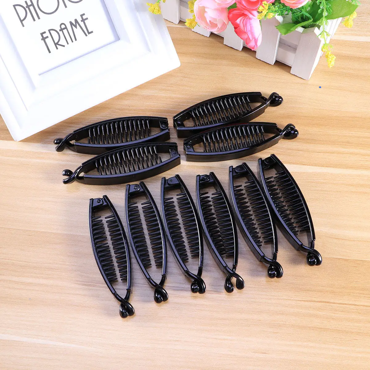10Pcs Banana Hair Clip Ponytail Holder for Women Strong Tension Claw Clip Shiny Varnish Smooth Finish Long Fine Hair All Day
10Pcs Banana Hair Clip Ponytail Holder for Women Strong Tension Claw Clip Shiny Varnish Smooth Finish Long Fine Hair All Day