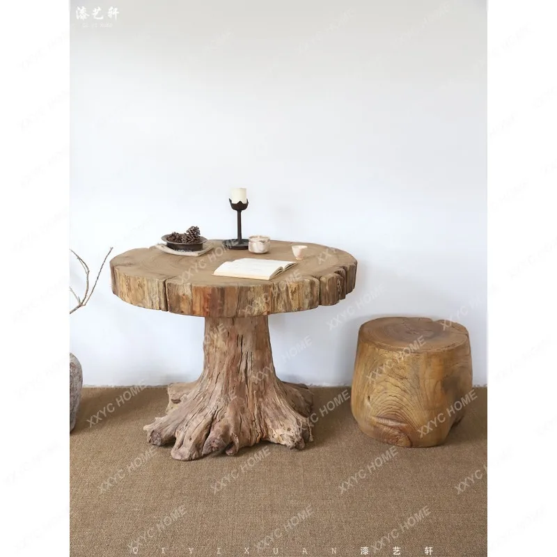 Wabi-sabi style round tree stump table and chair set, perfect for park, garden, or balcony relaxation
Wabi-sabi style round tree stump table and chair set, perfect for park, garden, or balcony relaxation
