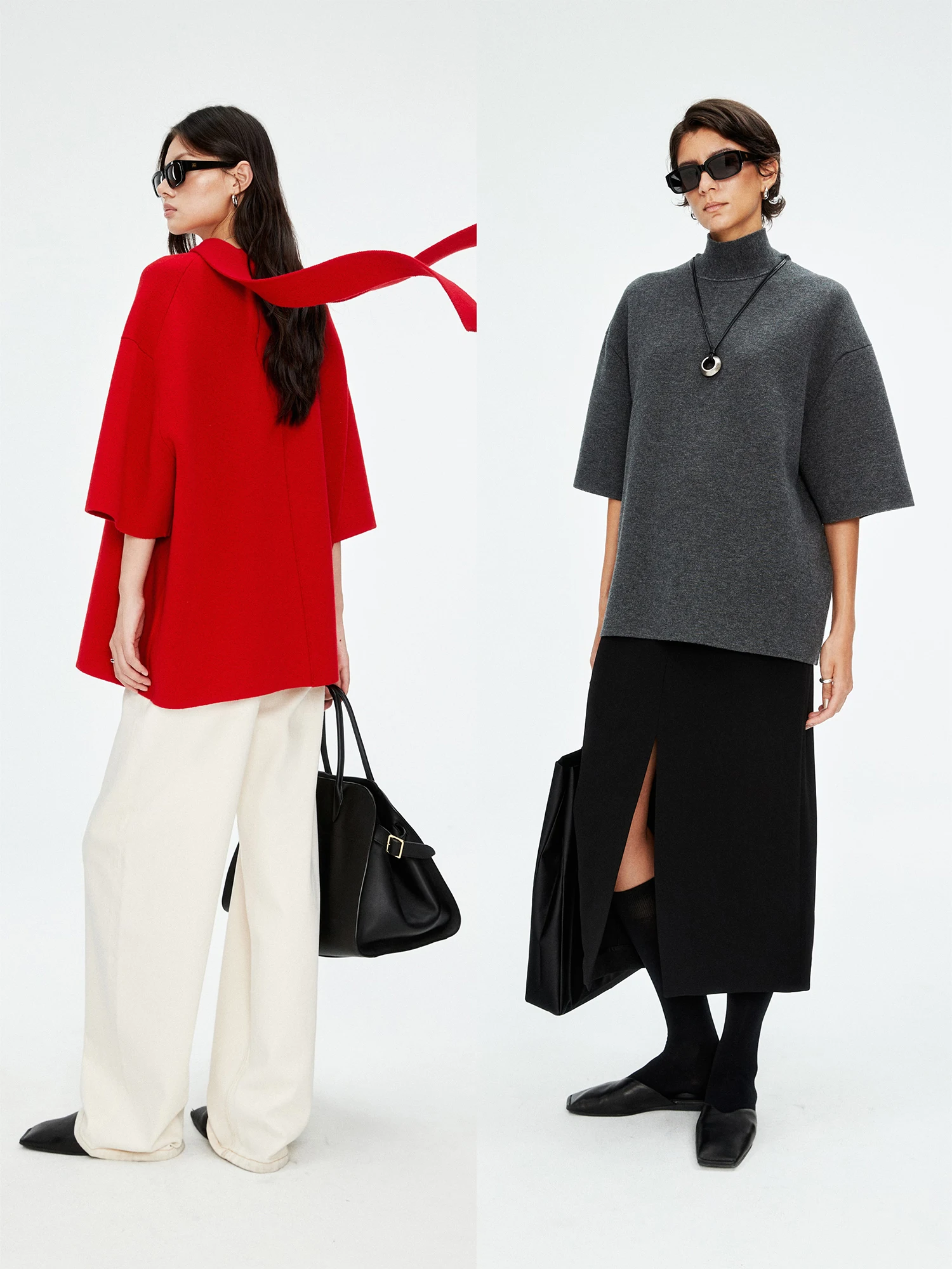 MRS Studios Heavyweight Double-sided Knit Camere Wool Wide-fit Five-quarter Sve Knitted Draped Top Women's Faion
MRS Studios Heavyweight Double-sided Knit Camere Wool Wide-fit Five-quarter Sve Knitted Draped Top Women's Faion