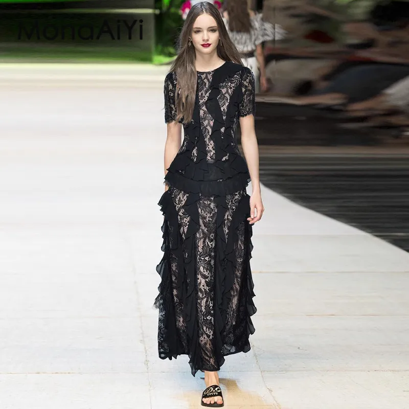 MonaAiYi Solid Short-Sleeved Flounced Edge Dress For Women Lace Hollow Out Striped High waist Dresses Party Clothes
MonaAiYi Solid Short-Sleeved Flounced Edge Dress For Women Lace Hollow Out Striped High waist Dresses Party Clothes