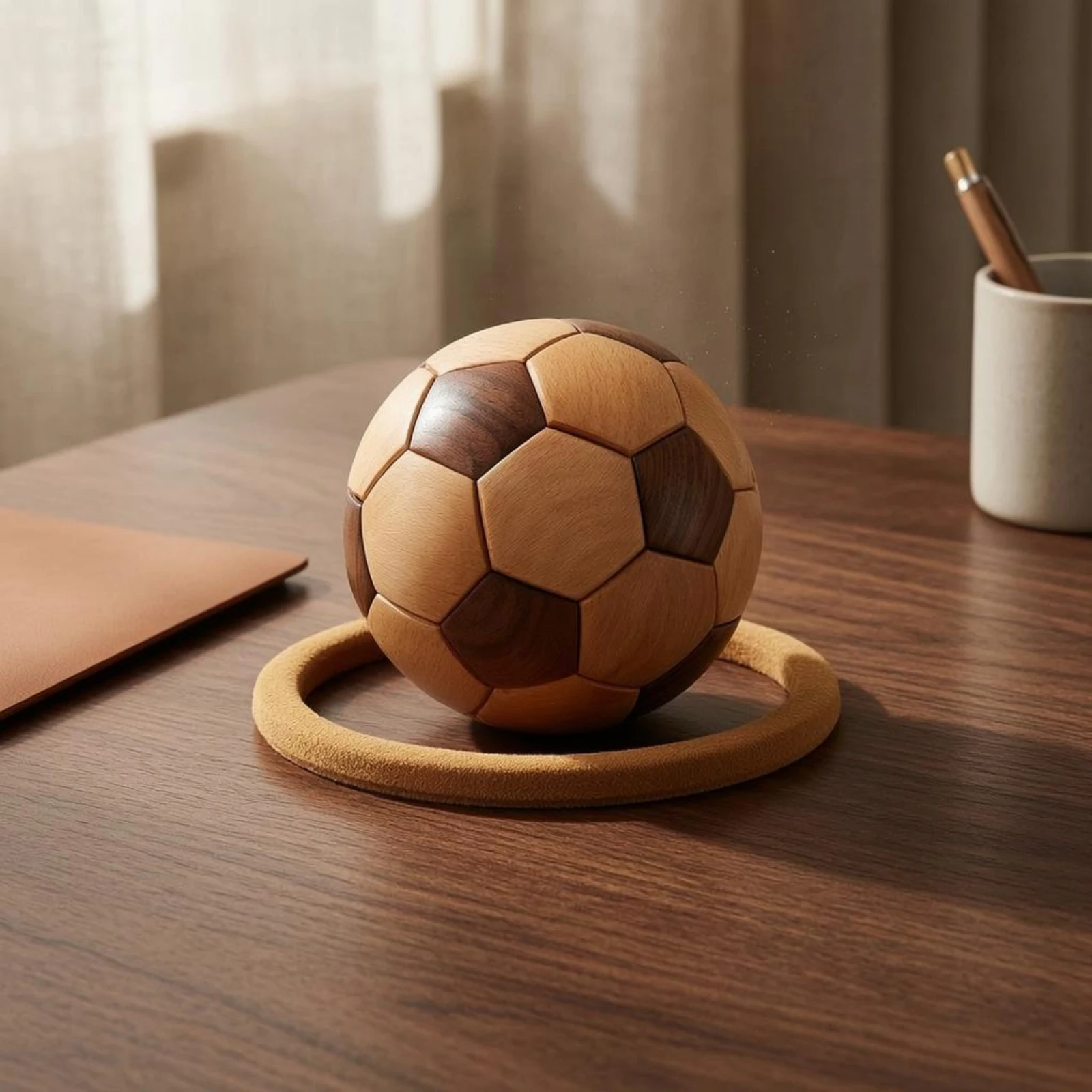 Soccer Ball Ornament Fully Assembled Wooden Soccer Ornament Celebration Decor Reusable No Fade for Display
Soccer Ball Ornament Fully Assembled Wooden Soccer Ornament Celebration Decor Reusable No Fade for Display