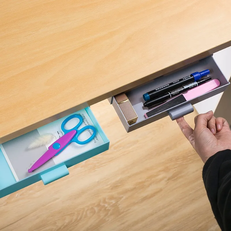ABS Under Desk Drawer Organizer Storage Box For Office Pen Holder Adhesive Storage Household Office Products
ABS Under Desk Drawer Organizer Storage Box For Office Pen Holder Adhesive Storage Household Office Products