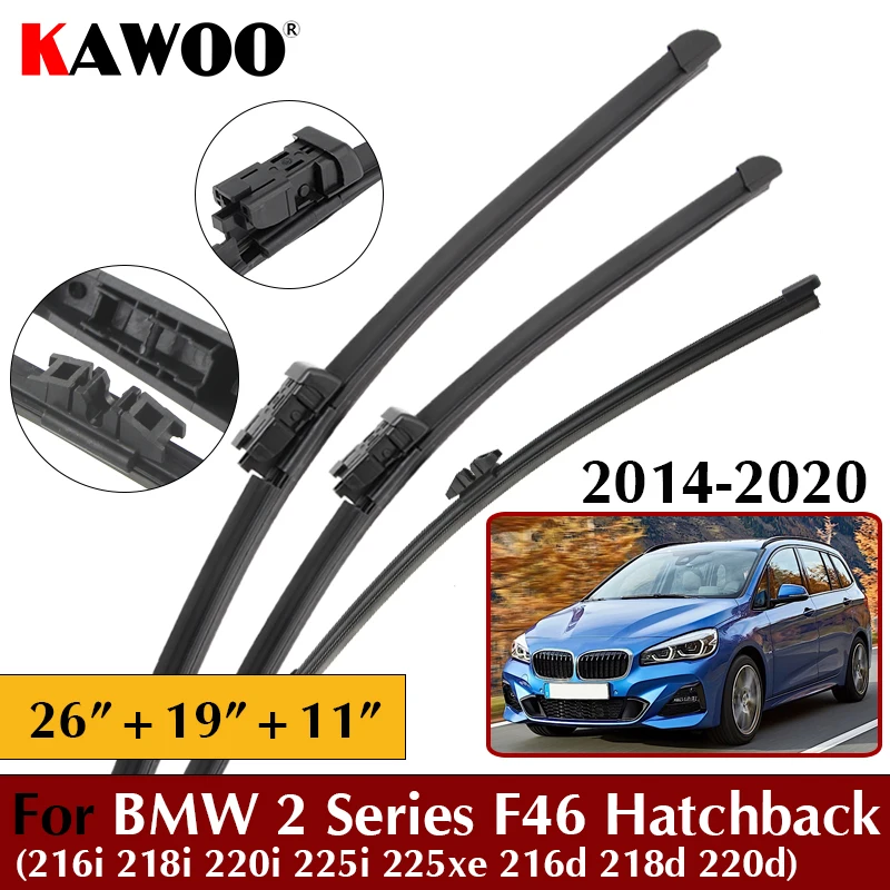 26"+19"+11" Car Front Rear Wipers Blades For BMW 2 Series F46 Hatchback 216i 218i 220i 225i 225xe 216d 218d 2014-2020
26"+19"+11" Car Front Rear Wipers Blades For BMW 2 Series F46 Hatchback 216i 218i 220i 225i 225xe 216d 218d 2014-2020