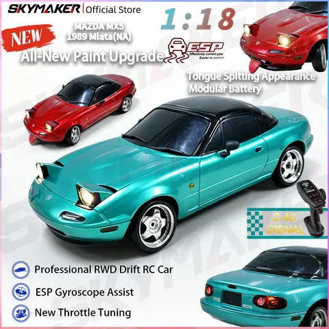 LDRC Upgraded LD1804 1:18 MX-5 RWD RC Drift Car Gyro Stabilization LED Headlight Funny Tongue 2.4G Remote Control Toy Car Gift