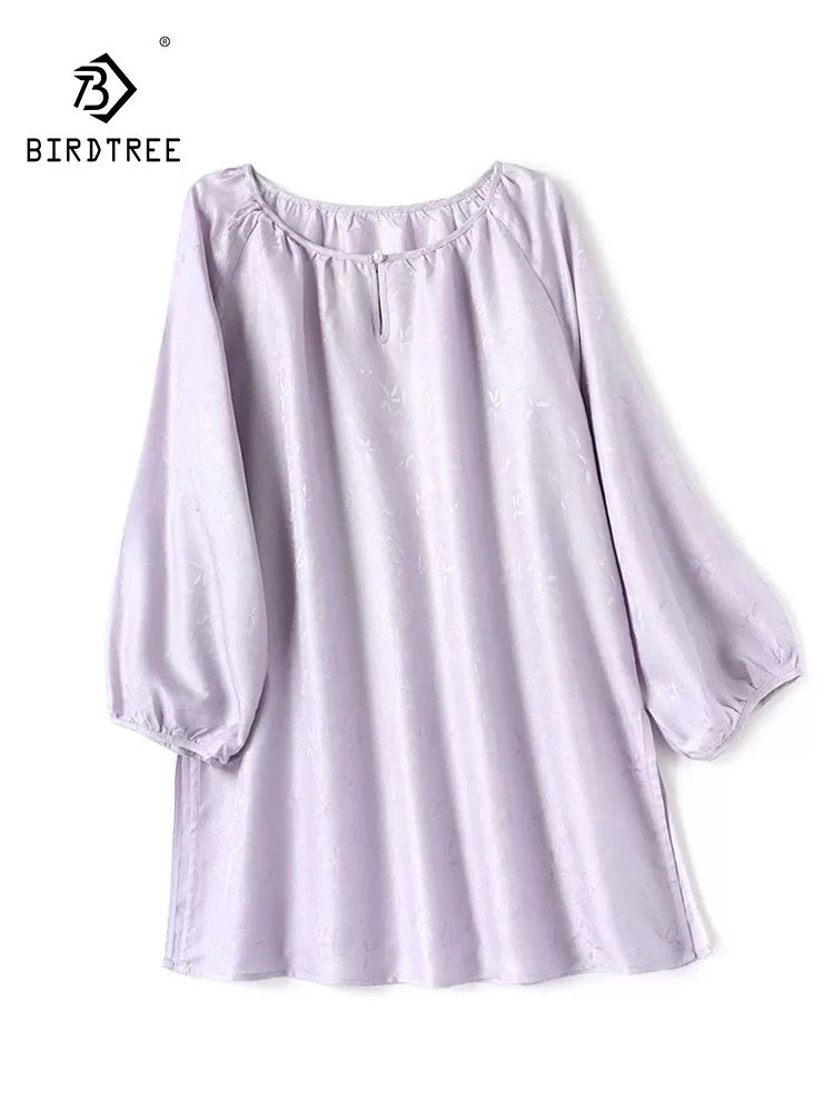 BirdTree-Silk Elegant T-Shirt, O Neck Long Sleeve Jacquard, Women OL Fashion Design Thin Loose Top, 2026 Summer New T66266CC
BirdTree-Silk Elegant T-Shirt, O Neck Long Sleeve Jacquard, Women OL Fashion Design Thin Loose Top, 2026 Summer New T66266CC