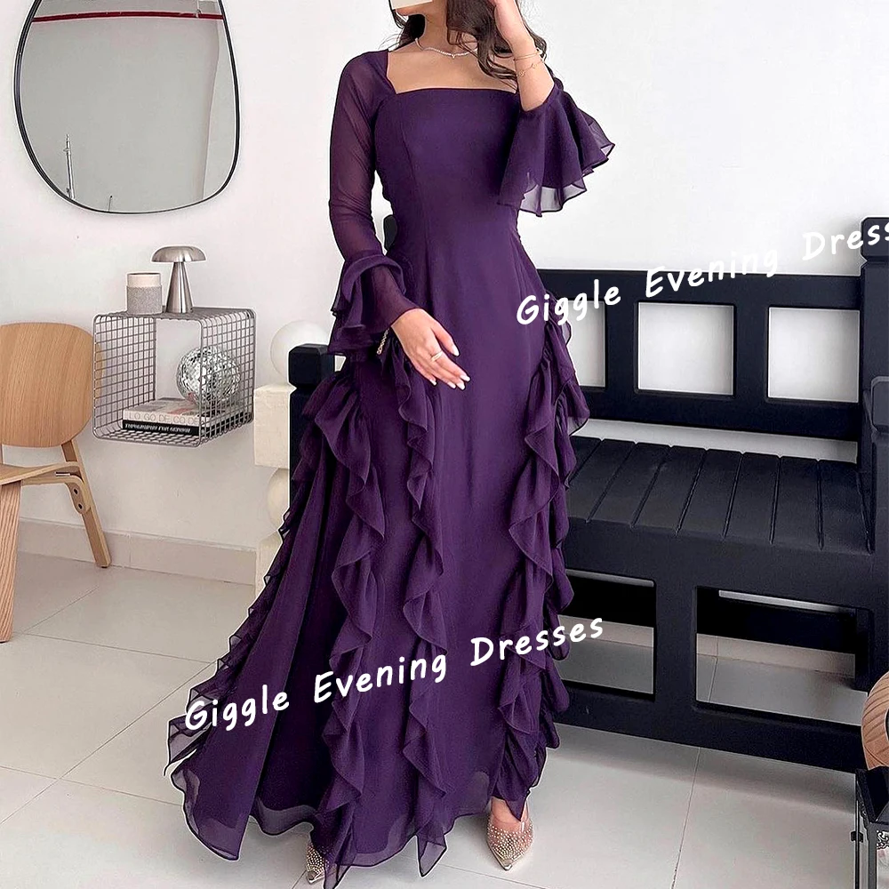 Giggle Chiffon Square Collar Ruched Elegance Prom Gown Saudi Arab Summer Ankle-Length Evening Party Dresses for Women 2024
Giggle Chiffon Square Collar Ruched Elegance Prom Gown Saudi Arab Summer Ankle-Length Evening Party Dresses for Women 2024