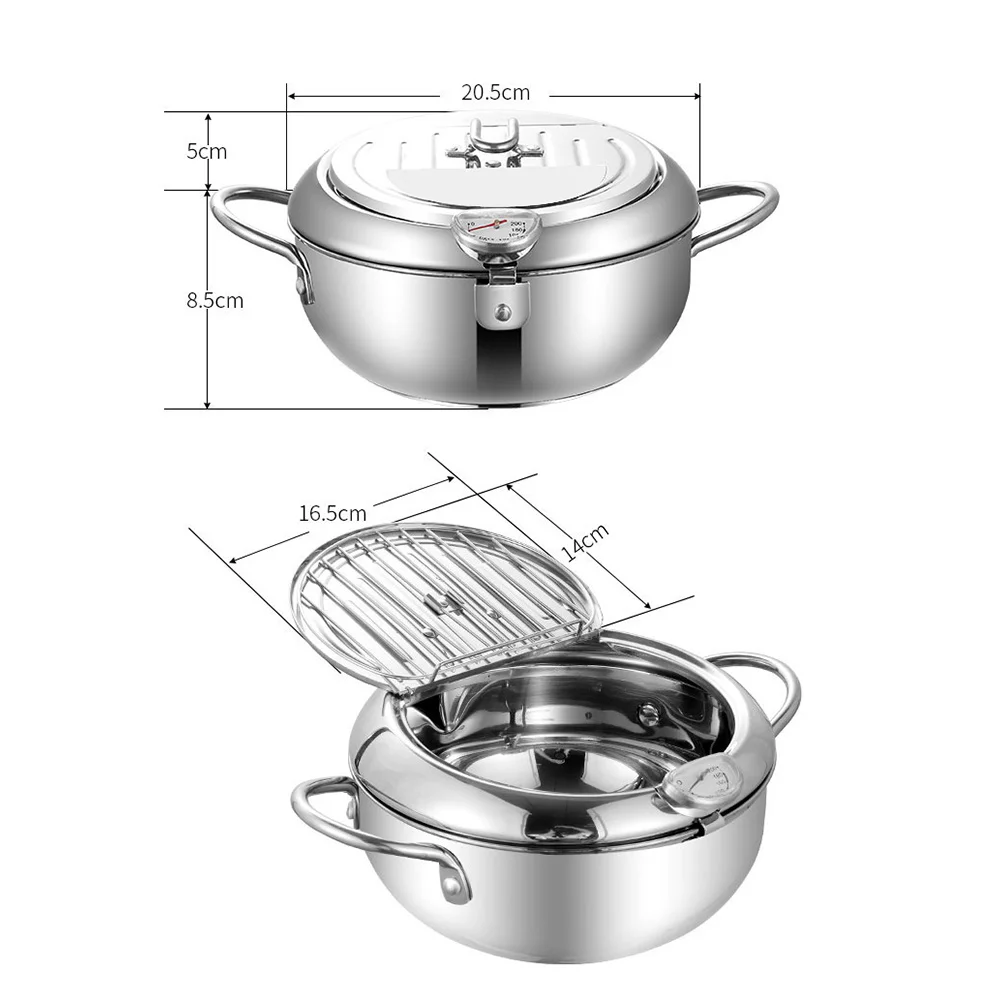 Japanese Style Deep Fryer Pot Tempura Frying Pan Oil Filtration Gas Stove Top Kitchen Outdoor Use Stainless Steel Fish Chicken
Japanese Style Deep Fryer Pot Tempura Frying Pan Oil Filtration Gas Stove Top Kitchen Outdoor Use Stainless Steel Fish Chicken