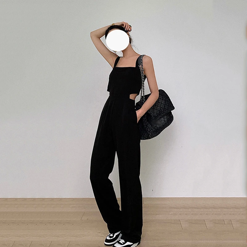 Sleeveless Elegant Tank Jumpsuit Women Loose Long Rompers Waist Hollow Out Summer Beach Backless Jumpsuit Pocket Halter Overalls
Sleeveless Elegant Tank Jumpsuit Women Loose Long Rompers Waist Hollow Out Summer Beach Backless Jumpsuit Pocket Halter Overalls