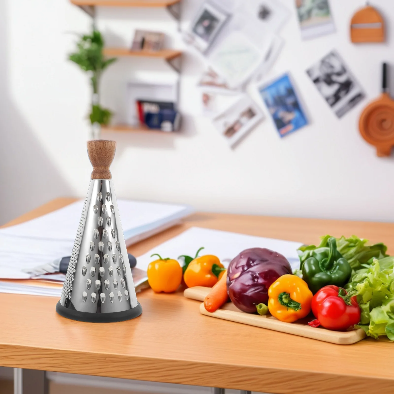 Wooden Handle Stainless Steel Multipurpose Cheese Grater Kitchen Supply for Home Chocolate Vegetable Shaving Cheese Grater
Wooden Handle Stainless Steel Multipurpose Cheese Grater Kitchen Supply for Home Chocolate Vegetable Shaving Cheese Grater