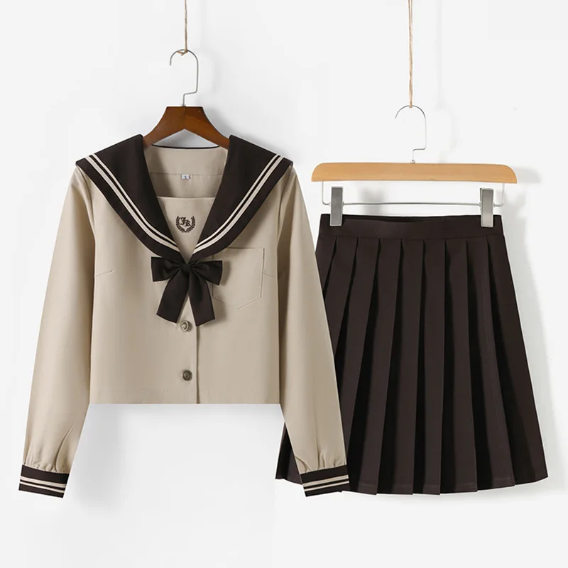 JK School Uniform Set Sailor Suit with Pleated Skirt Milk Tea Color Jk Outfit
JK School Uniform Set Sailor Suit with Pleated Skirt Milk Tea Color Jk Outfit