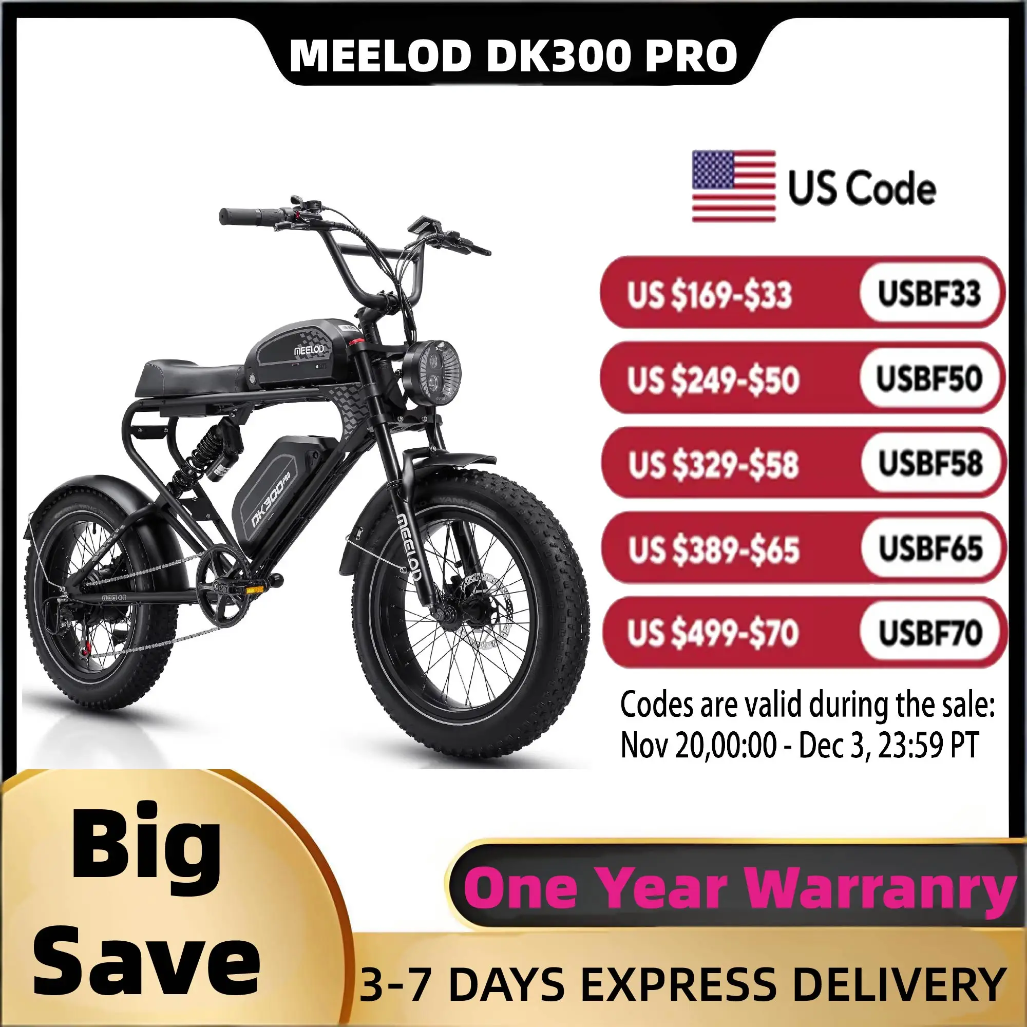 MEELOD DK300pro adult E-bike 1200W 48V 30Ah battery commute Electric Bike,20-inch Fat Tire E-Mountain bike
MEELOD DK300pro adult E-bike 1200W 48V 30Ah battery commute Electric Bike,20-inch Fat Tire E-Mountain bike