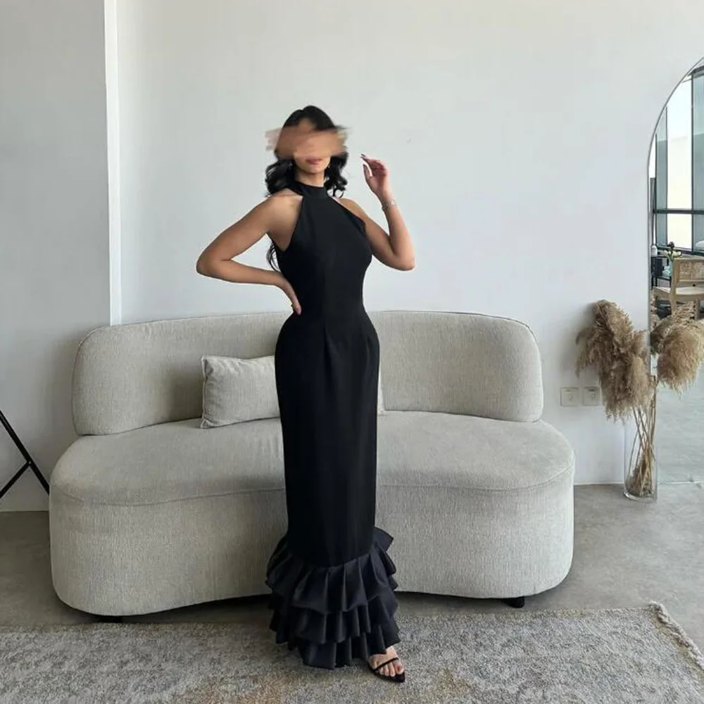 Customized Black Straight Prom Dresses Ankle-Length High-Neck Sleeveless Evening Dresses Simple Draped Fashion Tiered Flouncing
Customized Black Straight Prom Dresses Ankle-Length High-Neck Sleeveless Evening Dresses Simple Draped Fashion Tiered Flouncing