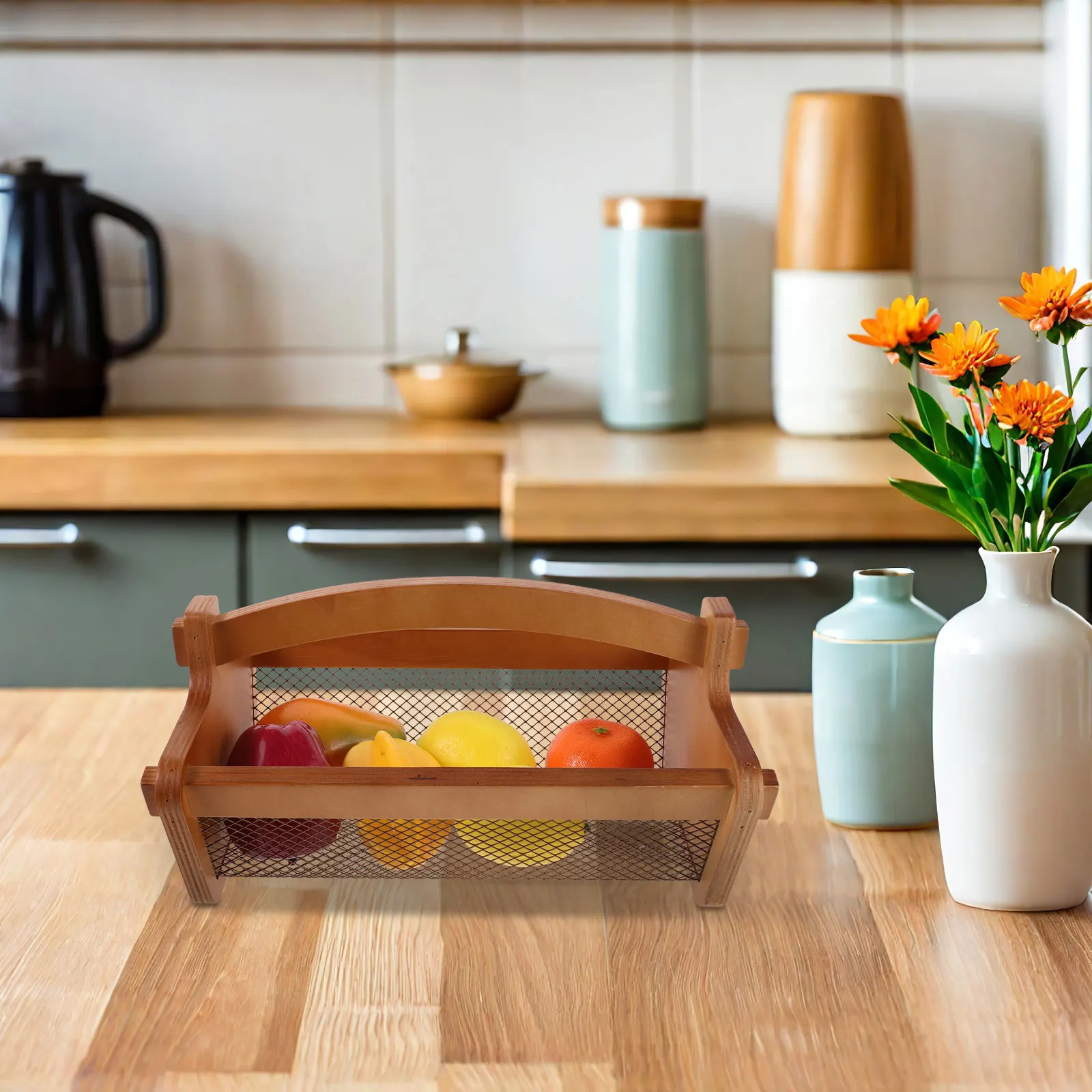 Kitchen Fruit Basket Solid Wood Mesh Storage Basket with Handle Vegetable Organizer Countertop Fruit Bowl Multipurpose Rustic
Kitchen Fruit Basket Solid Wood Mesh Storage Basket with Handle Vegetable Organizer Countertop Fruit Bowl Multipurpose Rustic