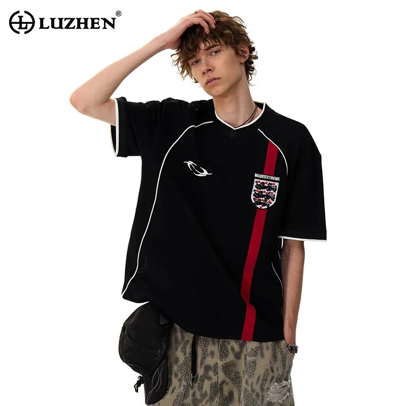 LUZHEN 2025 Summer Fashion Stripe Printed Embroidery Logo Short Sleeve T-shirts Men's Street Wear New Casual Male Clothes JY3381
LUZHEN 2025 Summer Fashion Stripe Printed Embroidery Logo Short Sleeve T-shirts Men's Street Wear New Casual Male Clothes JY3381