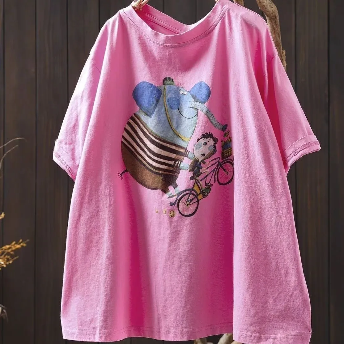 Slimming plus Size Women's T-Shirt Korean Style Short Sleeve Loose Base Shirt Fashionable Summer New Arrival Printed round Neck
Slimming plus Size Women's T-Shirt Korean Style Short Sleeve Loose Base Shirt Fashionable Summer New Arrival Printed round Neck