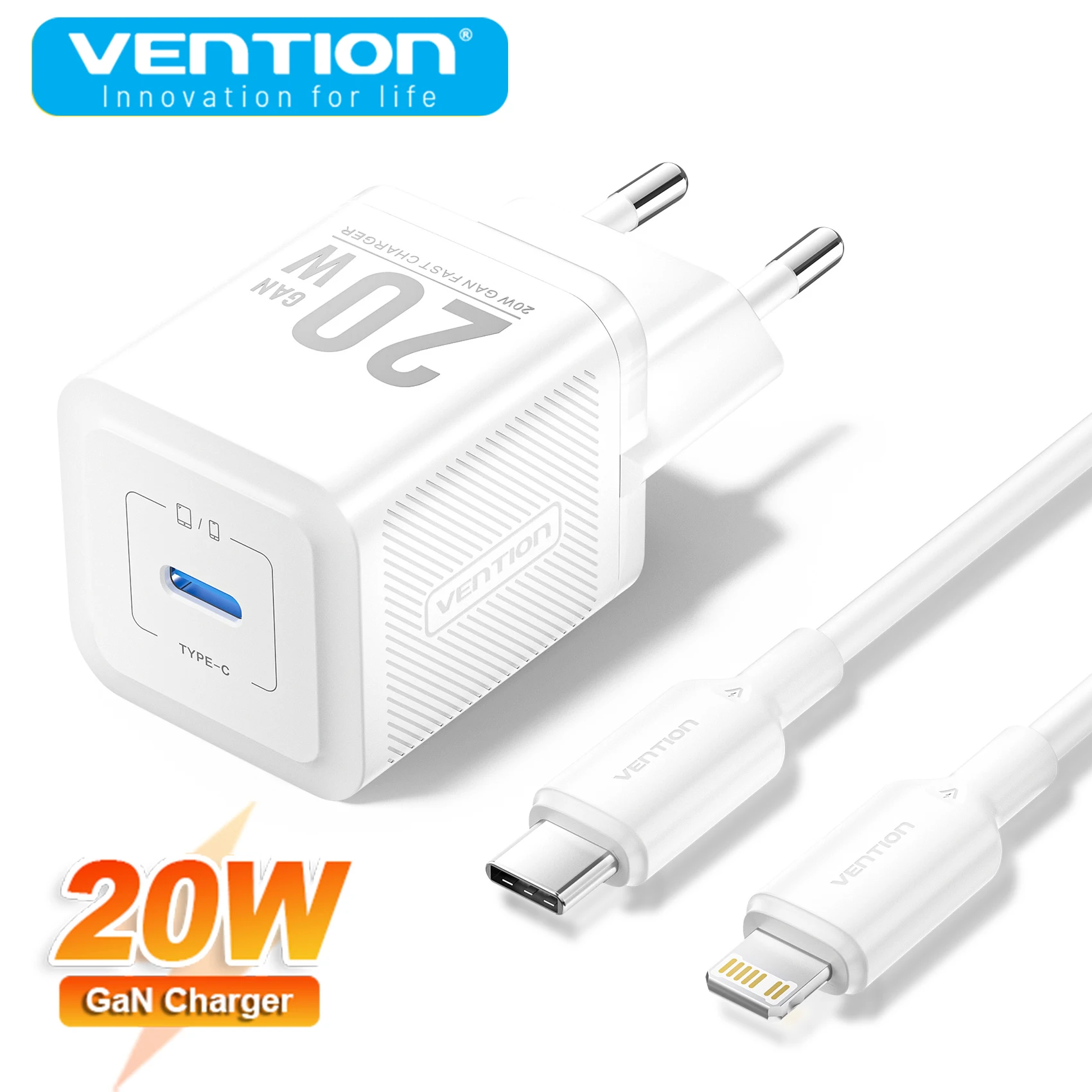 Vention GaN Charger 20W USB Type C PD Fast Charging Kit for Xiaomi Samsung Quick Travel Charger for iPhone 14, 13, 12 Pro Max
Vention GaN Charger 20W USB Type C PD Fast Charging Kit for Xiaomi Samsung Quick Travel Charger for iPhone 14, 13, 12 Pro Max