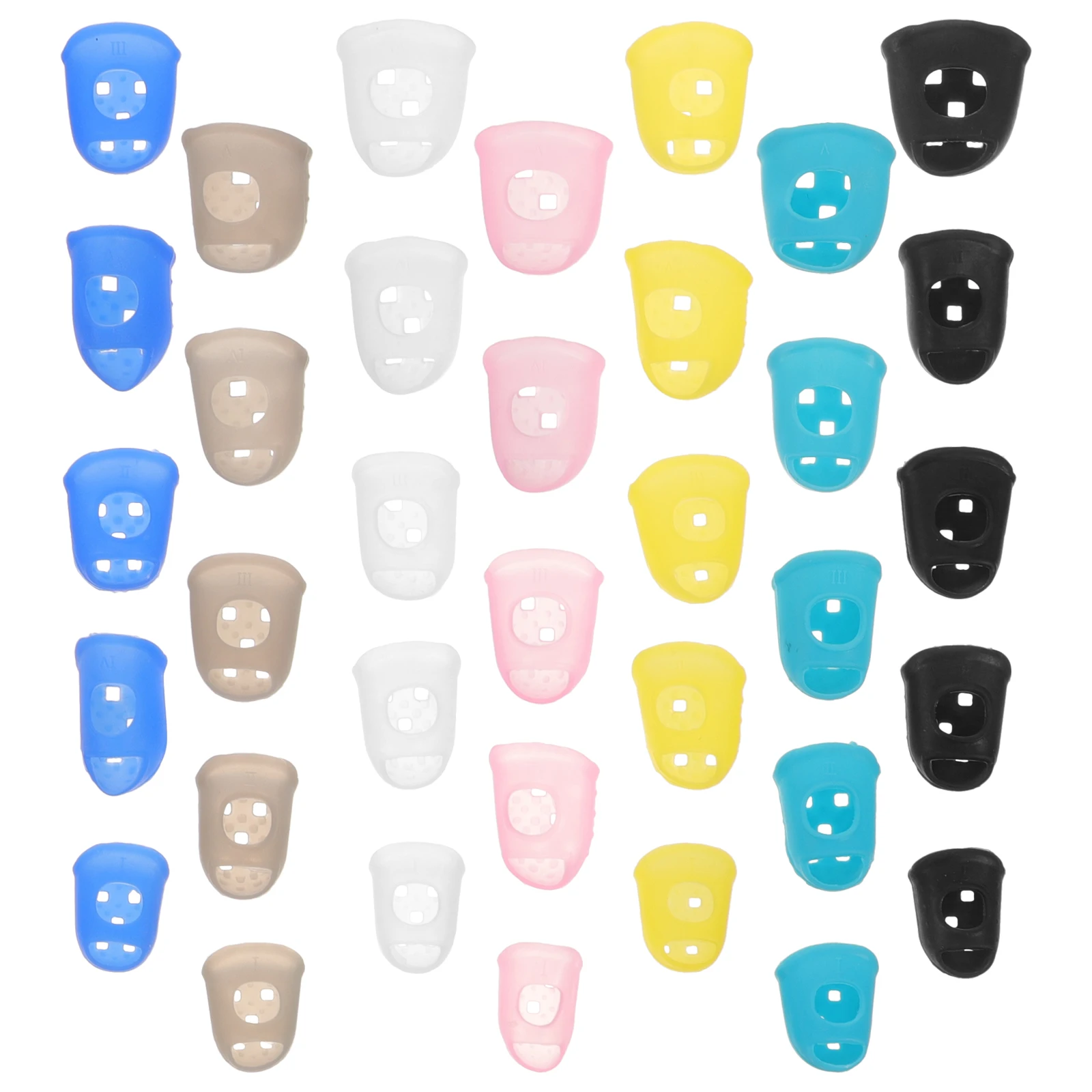 35 Pcs Guitar Finger Protectors Silicone Covers for Practice Strumming Picking Yellow Grey Clear Sky Blue Dark Blue Pink Black
35 Pcs Guitar Finger Protectors Silicone Covers for Practice Strumming Picking Yellow Grey Clear Sky Blue Dark Blue Pink Black