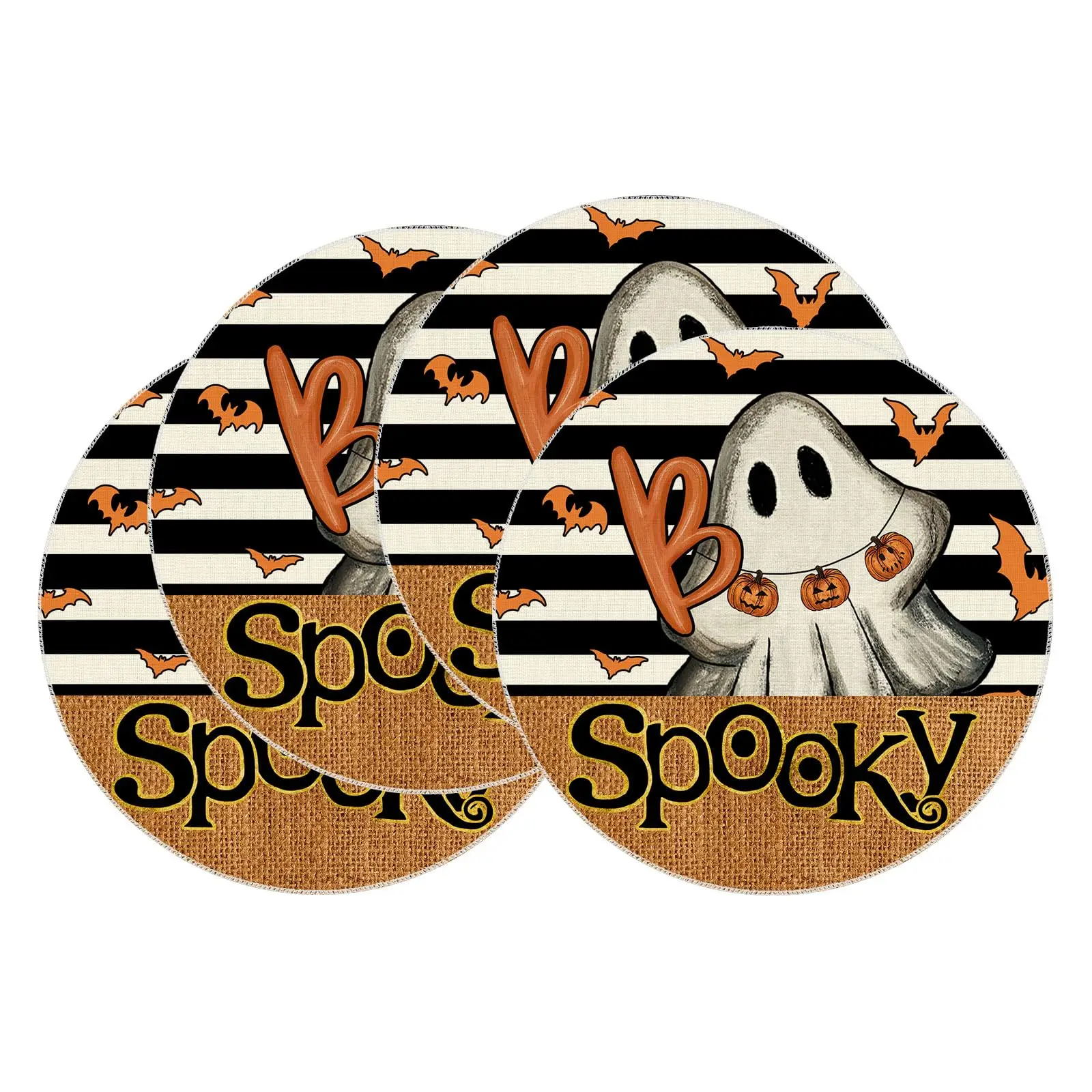 Stripes Spooky Boo Ghost Halloween Round Placemats Table Mats for Party Home Kitchen Dining Table Decorations 14 Inch
Stripes Spooky Boo Ghost Halloween Round Placemats Table Mats for Party Home Kitchen Dining Table Decorations 14 Inch