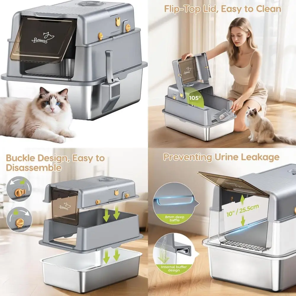 Очень большой лоток из нержавеющей стали с крышкой, закрытый металлический ящик для кошек XXL для больших кошек, контроль запаха, высокосторонний корпус w
Очень большой лоток из нержавеющей стали с крышкой, закрытый металлический ящик для кошек XXL для больших кошек, контроль запаха, высокосторонний корпус w