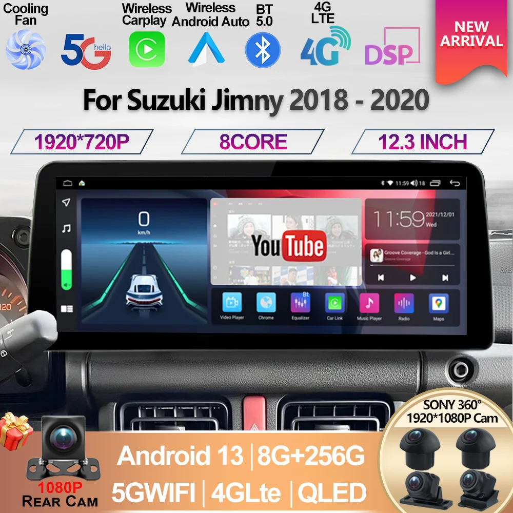 Мультимедийный видеоплеер для Suzuki Jimny JB64 JB74 2018 - 2020 Android 13 12,3 дюймов автомобильный радиоприемник стерео GPS навигация Carplay
Мультимедийный видеоплеер для Suzuki Jimny JB64 JB74 2018 - 2020 Android 13 12,3 дюймов автомобильный радиоприемник стерео GPS навигация Carplay