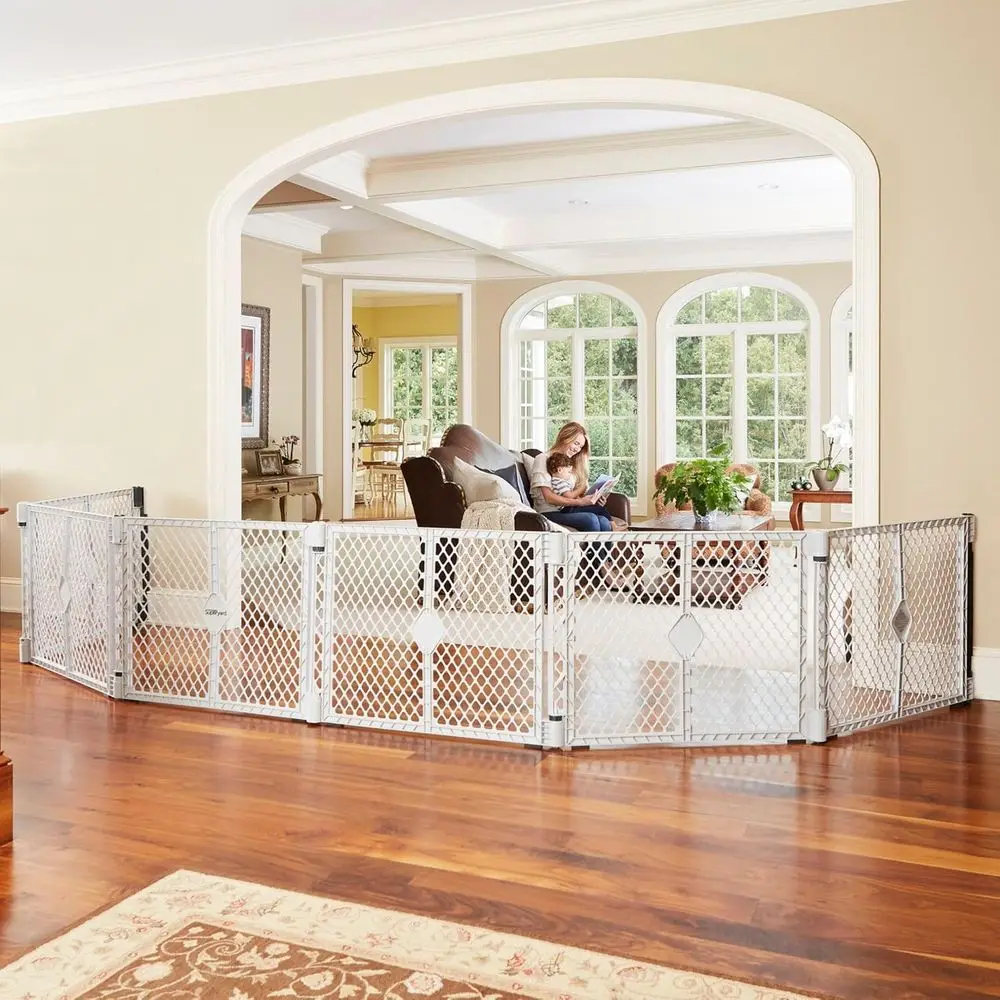 Extra Wide 6 Panel Baby Gate & Play Yard with Wall Mount Kit, 38.5-201 W x 26 T, Light Gray
Extra Wide 6 Panel Baby Gate & Play Yard with Wall Mount Kit, 38.5-201 W x 26 T, Light Gray