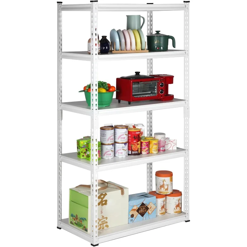 White Storage Shelves - 34" W x 18" D x 72" H Metal Shelving Unit 5-Tier Adjustable Storage Utility Rack Orga
White Storage Shelves - 34" W x 18" D x 72" H Metal Shelving Unit 5-Tier Adjustable Storage Utility Rack Orga