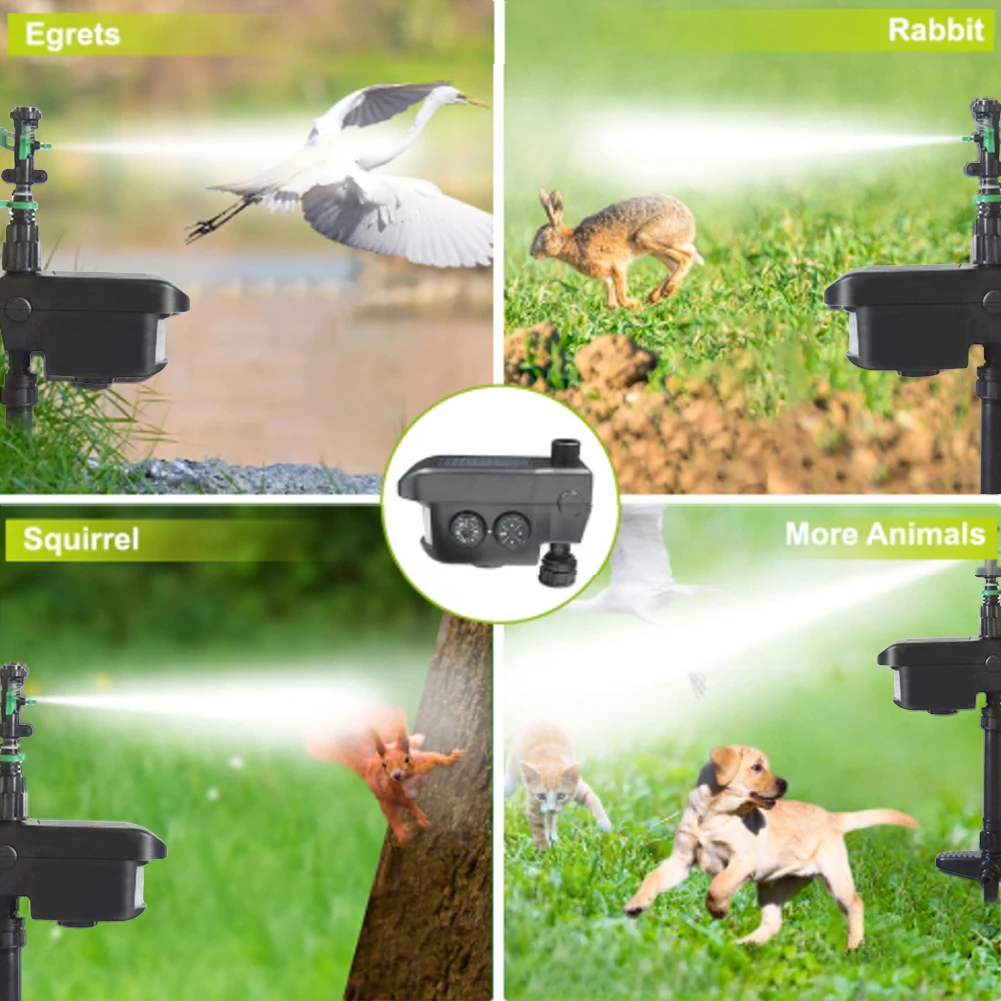 Motion Activated Sprinkler Scaring Away Wild Animals Solar Powered Water Sprayer Timing Animal Repellent Sprayer for Outdoor Use
Motion Activated Sprinkler Scaring Away Wild Animals Solar Powered Water Sprayer Timing Animal Repellent Sprayer for Outdoor Use