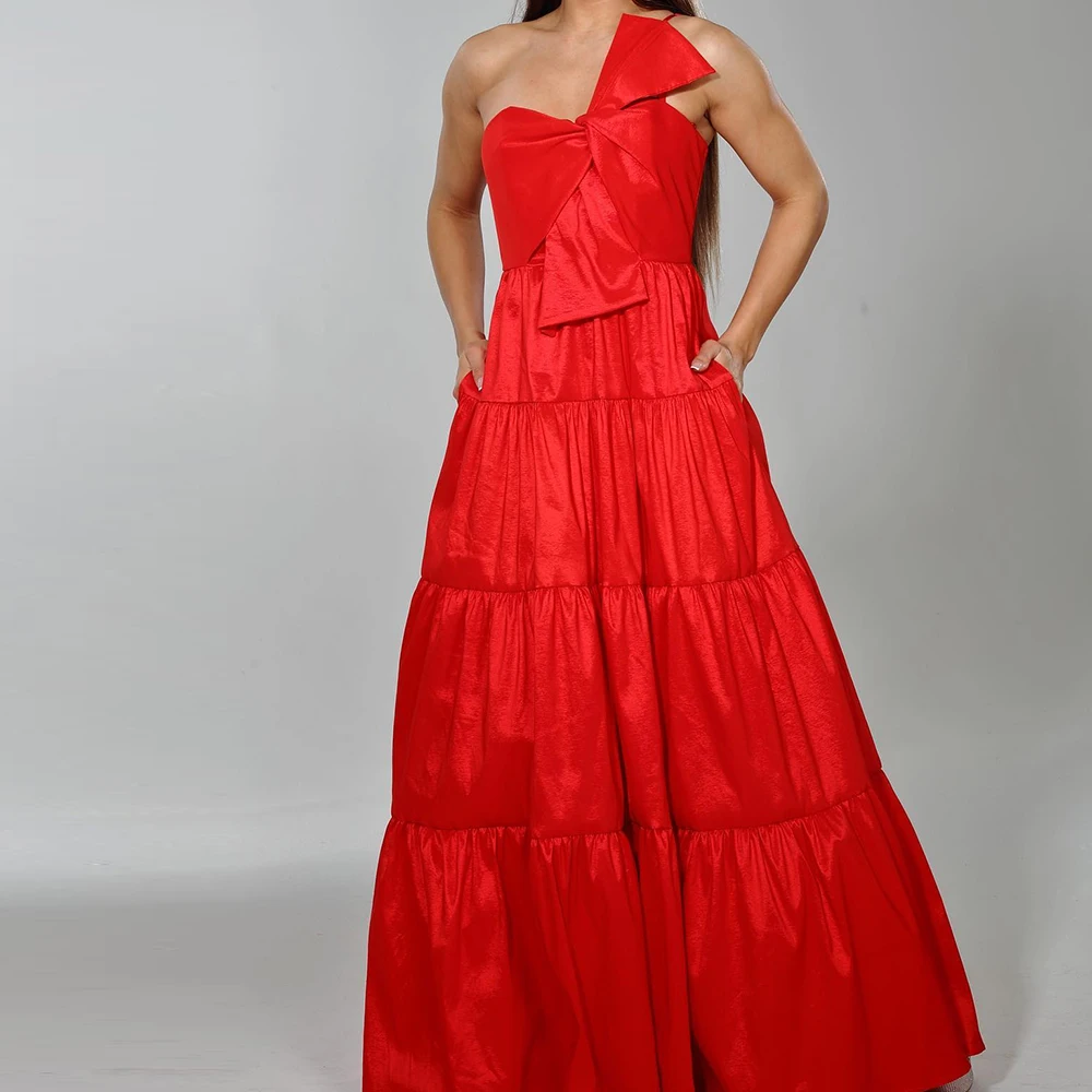 Strapless One Shoulder Bow A-Line Satin Sleeveless Floor Length Backless Zipper Back Evening Dress Elegant Party Gowns Woman
Strapless One Shoulder Bow A-Line Satin Sleeveless Floor Length Backless Zipper Back Evening Dress Elegant Party Gowns Woman