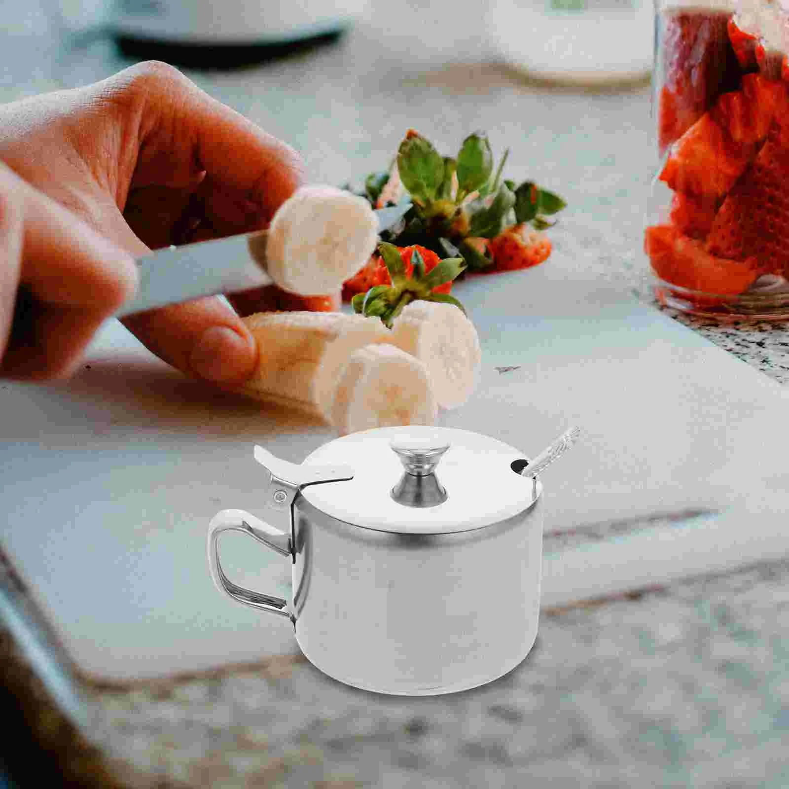 Spice Jar Sugar Container Cute Spoons Condiment Seasoning Stainless Steel Bowls Automatic with Lid and Lids
Spice Jar Sugar Container Cute Spoons Condiment Seasoning Stainless Steel Bowls Automatic with Lid and Lids