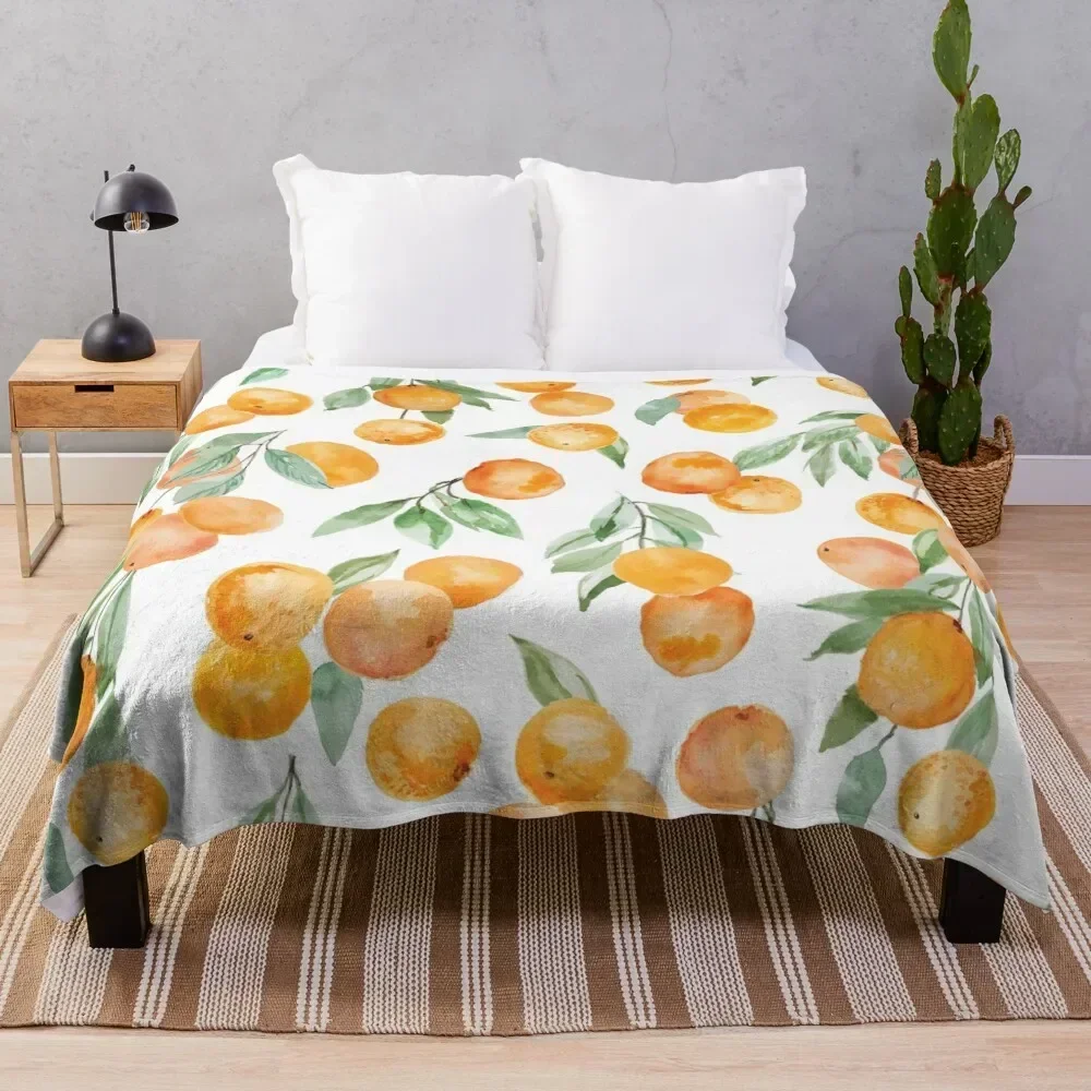 Oranges with Leaves Watercolor Pattern Throw Blanket Soft Plush Blanket as Housewarming Gift
Oranges with Leaves Watercolor Pattern Throw Blanket Soft Plush Blanket as Housewarming Gift