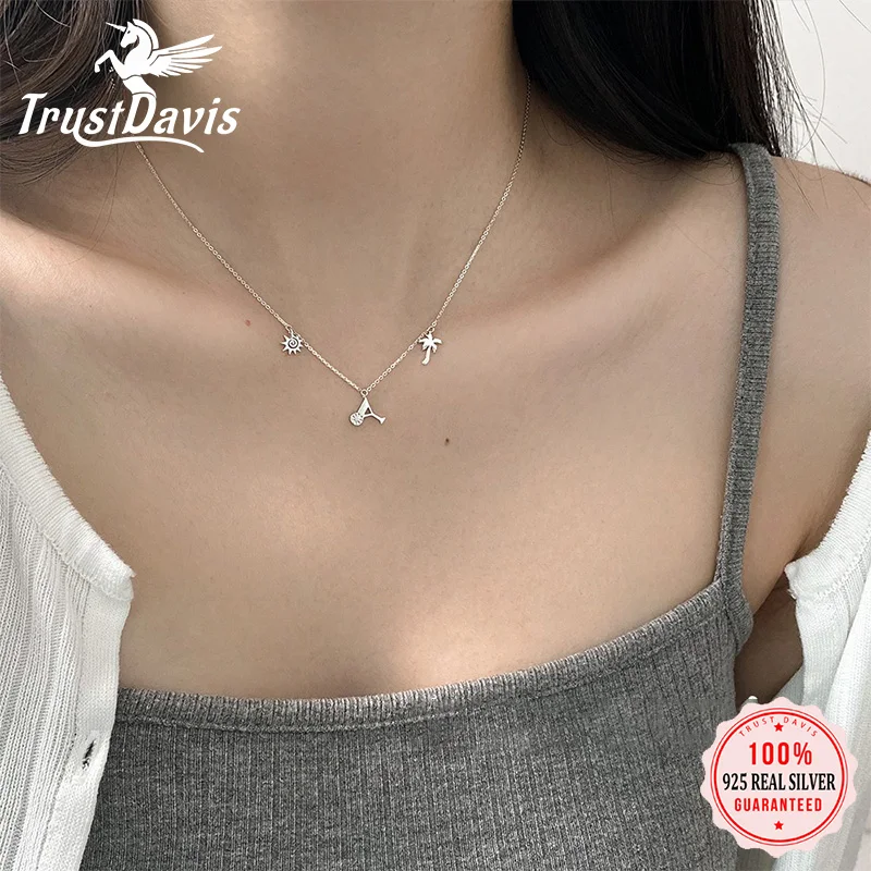 TrustDavis 925 Sterling Silver Fashion Summer Wine Glass Coconut Tree Sun Necklace for Women Girl Gift Fine Jewelry DS4864
TrustDavis 925 Sterling Silver Fashion Summer Wine Glass Coconut Tree Sun Necklace for Women Girl Gift Fine Jewelry DS4864