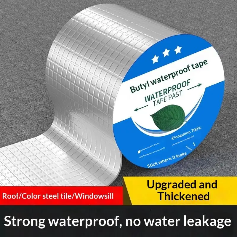 5M Super Sticky Aluminum Foil Butyl Rubber Tape Temperature Resistance Waterproof Roof Pipe Stop Leak Crack Duct Repair Tape
5M Super Sticky Aluminum Foil Butyl Rubber Tape Temperature Resistance Waterproof Roof Pipe Stop Leak Crack Duct Repair Tape