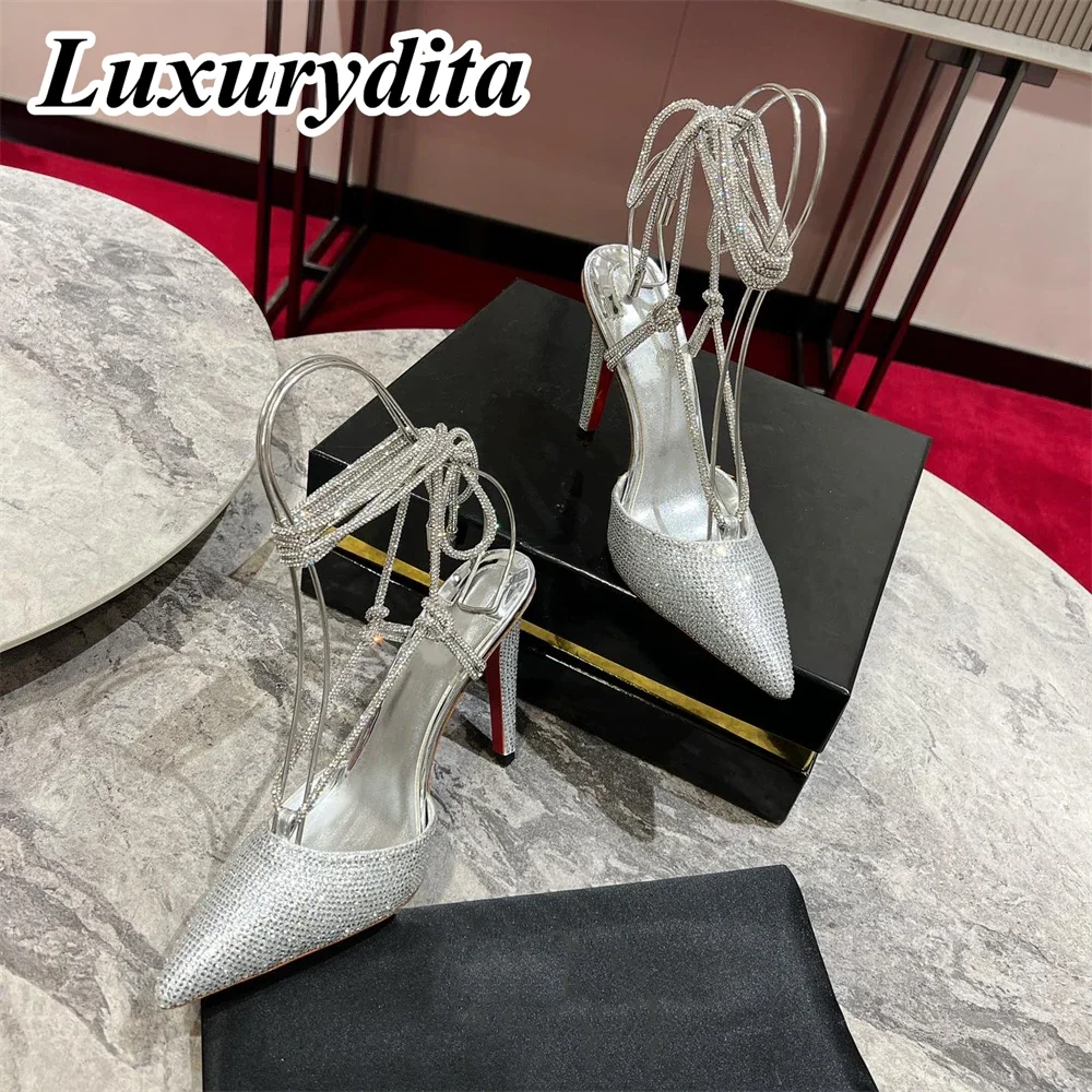 LUXURYDITA Designer Womens High heels Sandals Real Leather Red heel Pumps Luxury Dinner Wedding Party Banquet Mules H2329
LUXURYDITA Designer Womens High heels Sandals Real Leather Red heel Pumps Luxury Dinner Wedding Party Banquet Mules H2329