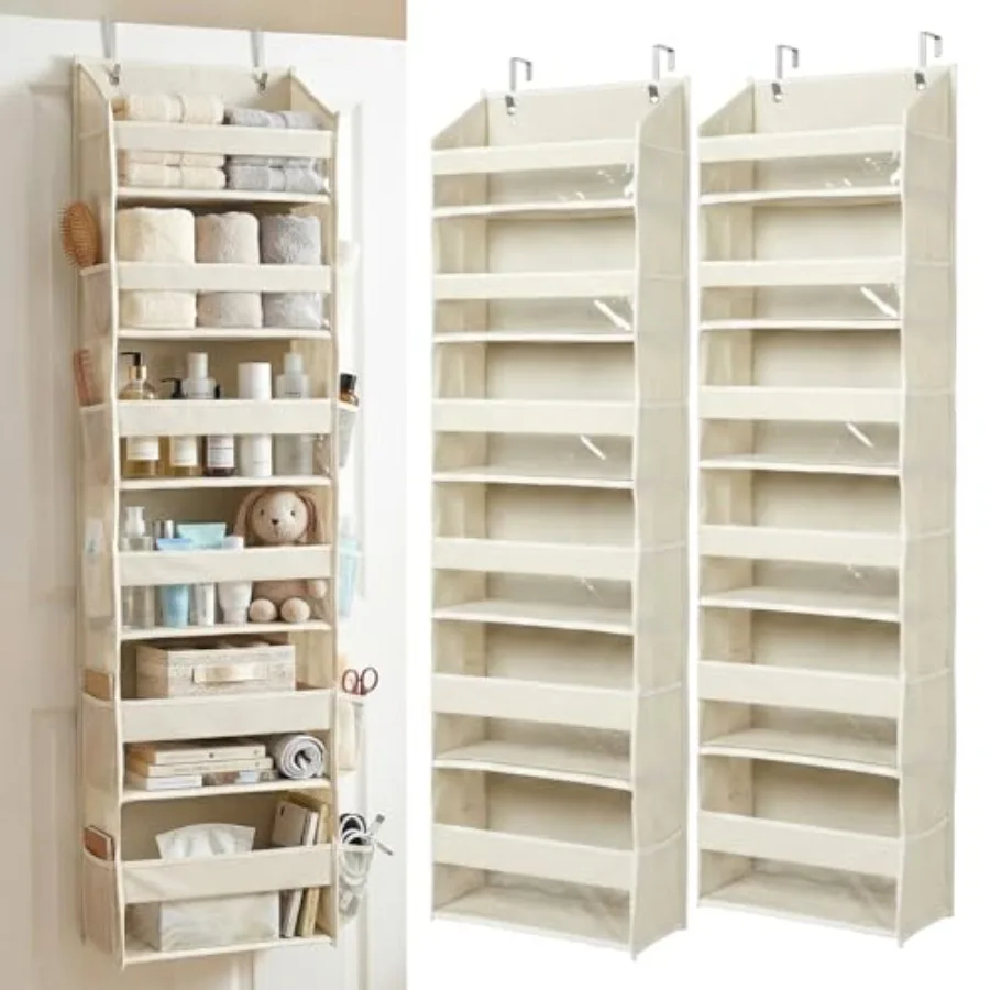 UPGRADED 6 Tiers Over The Door Organizer Hanging - 100D EXTRA THICK and 50lbs HUGE CAPACITY, 12 Side Mesh Pockets Over The Door
UPGRADED 6 Tiers Over The Door Organizer Hanging - 100D EXTRA THICK and 50lbs HUGE CAPACITY, 12 Side Mesh Pockets Over The Door