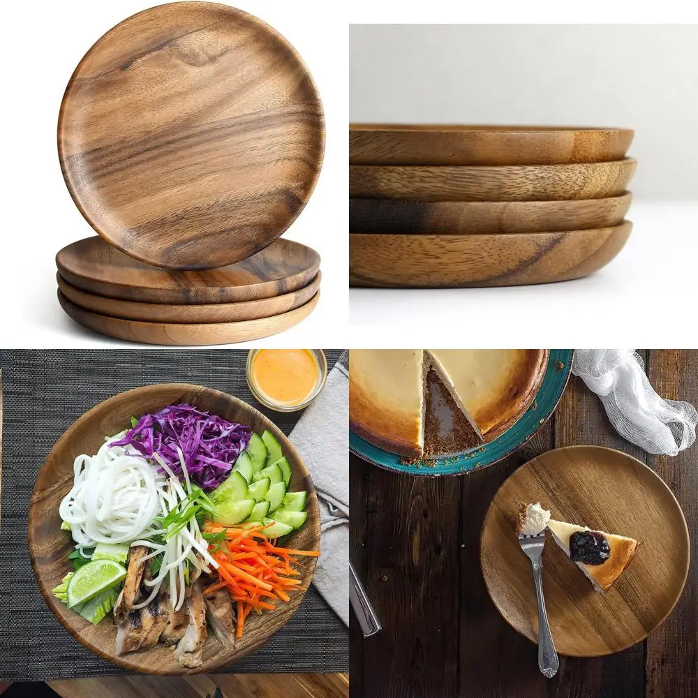 4 шт. деревянные обеденные тарелки, 8-дюймовые обеденные тарелки из акации для еды, деревянное сервировочное блюдо для еды, сэндвича, десертного салата 
4 шт. деревянные обеденные тарелки, 8-дюймовые обеденные тарелки из акации для еды, деревянное сервировочное блюдо для еды, сэндвича, десертного салата