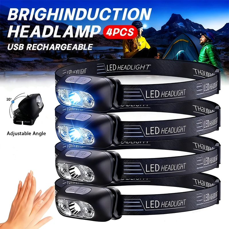 Налобный фонарь сильного света, портативный светодиодный налобный фонарь с датчиком, USB перезаряжаемый налобный фонарик, уличный аварийный фонарь для кемпинга, рыбалки
Налобный фонарь сильного света, портативный светодиодный налобный фонарь с датчиком, USB перезаряжаемый налобный фонарик, уличный аварийный фонарь для кемпинга, рыбалки