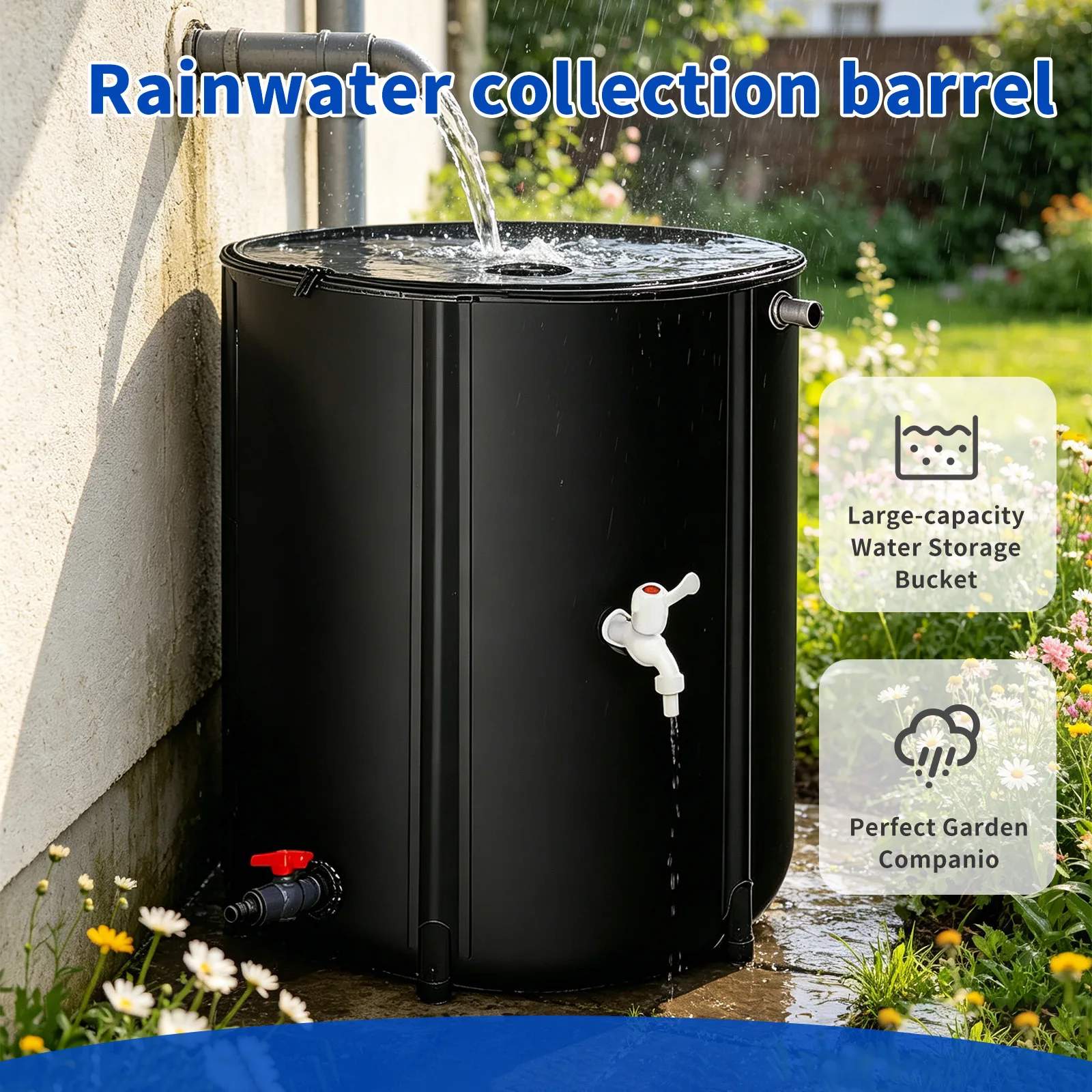 Outdoor Rainwater Collection Tank Multi-functional Water Storage Tank Fold Garden Rainwater Collector PVC Connection
Outdoor Rainwater Collection Tank Multi-functional Water Storage Tank Fold Garden Rainwater Collector PVC Connection