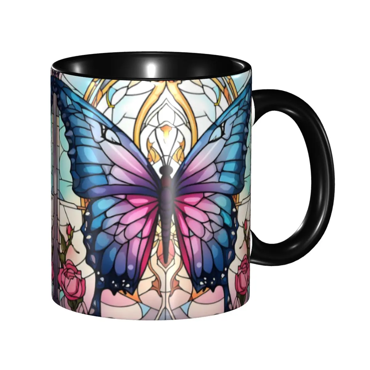 Personalized Stained Glass With Butterfly Coffee Mugs DIY Vintage Art Ceramic Mug Cup Creative Gift
Personalized Stained Glass With Butterfly Coffee Mugs DIY Vintage Art Ceramic Mug Cup Creative Gift