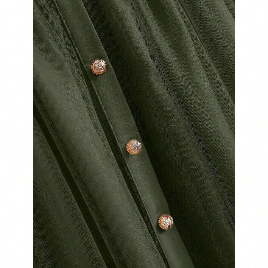 Womens Pleated Button Detail Casual Long Skirt Autumn
Womens Pleated Button Detail Casual Long Skirt Autumn