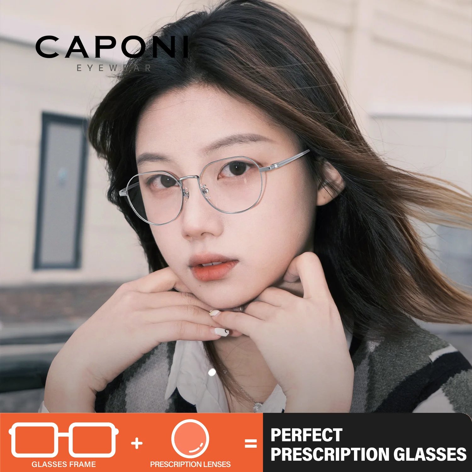 CAPONI Prescription Women Glasses Myopia Pure Titanium Original Design Eyeglasses Photochromic Anti Blue Light Eyeglass PJ24069
CAPONI Prescription Women Glasses Myopia Pure Titanium Original Design Eyeglasses Photochromic Anti Blue Light Eyeglass PJ24069
