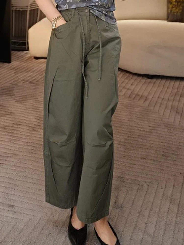 Women's Loose Straight Leg Casual Pants Summer Thin Breathable Wide Leg Workwear Trousers High Waist Nine Points Pocket Design
Women's Loose Straight Leg Casual Pants Summer Thin Breathable Wide Leg Workwear Trousers High Waist Nine Points Pocket Design