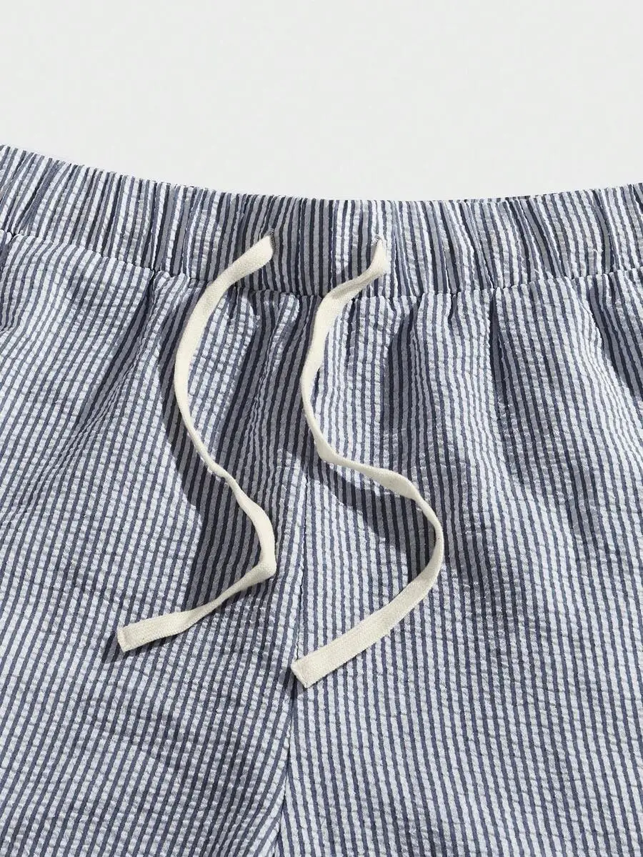 Mens Relaxed Fit Woven Shorts With Vertical Stripe Pattern And Drawstring Waist
Mens Relaxed Fit Woven Shorts With Vertical Stripe Pattern And Drawstring Waist