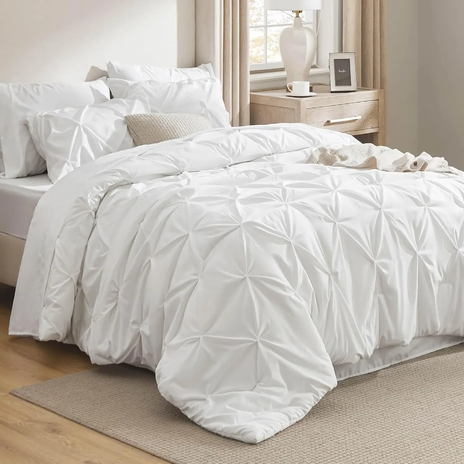 【Memorial Day Deals】7 PCS-Bedsure Soft Pintuck Messy Bedding Sets - Multi-Color,Cloud-like,Ultra-Soft,Machine Washable,Luxury Bedroom Decor Accessories,Breathable,All-Season King Size Comforter Sets,Hotel Quality, Restful Sleep, Geometric Pattern
【Memorial Day Deals】7 PCS-Bedsure Soft Pintuck Messy Bedding Sets - Multi-Color,Cloud-like,Ultra-Soft,Machine Washable,Luxury Bedroom Decor Accessories,Breathable,All-Season King Size Comforter Sets,Hotel Quality, Restful Sleep, Geometric Pattern