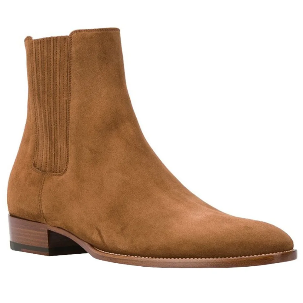New Chelsea Boots Men Shoes Cow Suede Brown Fashion Versatile Business Casual British Style Street Party Wear Classic Ankle Boot
New Chelsea Boots Men Shoes Cow Suede Brown Fashion Versatile Business Casual British Style Street Party Wear Classic Ankle Boot