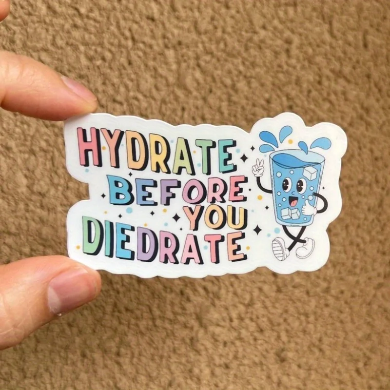 Наклейка Hydrate Before You Diedrate — забавное напоминание о пополнение воды Kawaii для бутылок с водой, ноутбука, мобильного телефона、
Наклейка Hydrate Before You Diedrate — забавное напоминание о пополнение воды Kawaii для бутылок с водой, ноутбука, мобильного телефона、