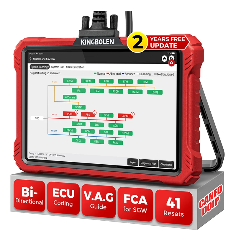 2026 New Kingbolen K10 Elite Bidirectional OBD2 Scanner With Topology Map CANFD DOIP ECU Cdoing Diagnosis Machine
2026 New Kingbolen K10 Elite Bidirectional OBD2 Scanner With Topology Map CANFD DOIP ECU Cdoing Diagnosis Machine