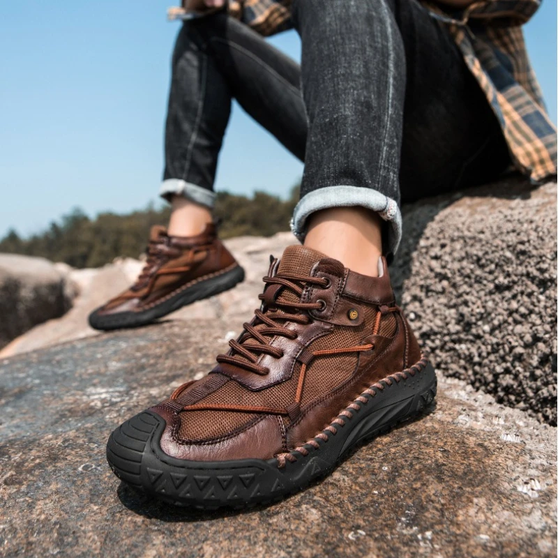 Leather Men High-Top Boots Lace-Up Handmade Snow Boots Designer Cowboy Boots High Quality Work Boot Outdoor Sneakers Men Shoes
Leather Men High-Top Boots Lace-Up Handmade Snow Boots Designer Cowboy Boots High Quality Work Boot Outdoor Sneakers Men Shoes