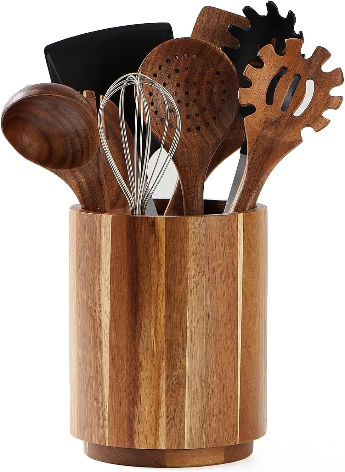 360° Rotating Acacia Wood Utensil Holder 7.2" Farmhouse-Style Countertop Crock for Kitchen Tools – Stylish & Functional Decor
360° Rotating Acacia Wood Utensil Holder 7.2" Farmhouse-Style Countertop Crock for Kitchen Tools – Stylish & Functional Decor