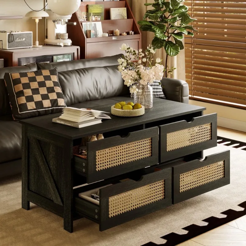 Coffee Table with Drawers, Weave Rattan Table for Living Room, 42''H in, , Rectangle
Coffee Table with Drawers, Weave Rattan Table for Living Room, 42''H in, , Rectangle