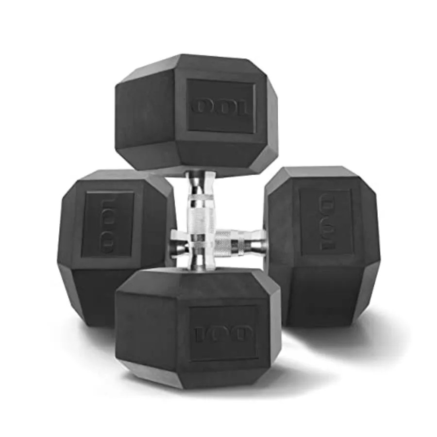 Rubber Coated Solid Steel Cast-Iron Hex Dumbbells Black Pair for Muscle Toning and Full Body Workout Home Gym Strength Training
Rubber Coated Solid Steel Cast-Iron Hex Dumbbells Black Pair for Muscle Toning and Full Body Workout Home Gym Strength Training